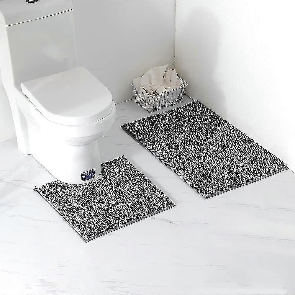 Kylpymattosetti 2 kpl WC-matot, pehmeä imukyky paksu Chenille liukumaton WC