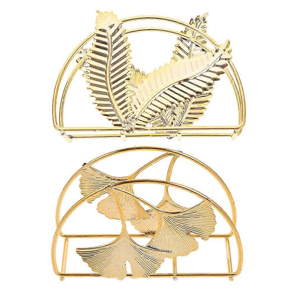 2pcs Tabletop Napkin Holder Kitchen Napkin Holder Leaf Pattern Paper Towel Dispenser