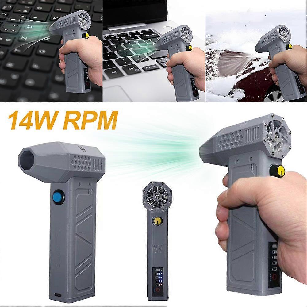 140000Rpm Handheld Duct Fan 52M/S Violent Blower Type-C Charging Portable Turbo Fan With Power Display Computer Keyboard Cleaner