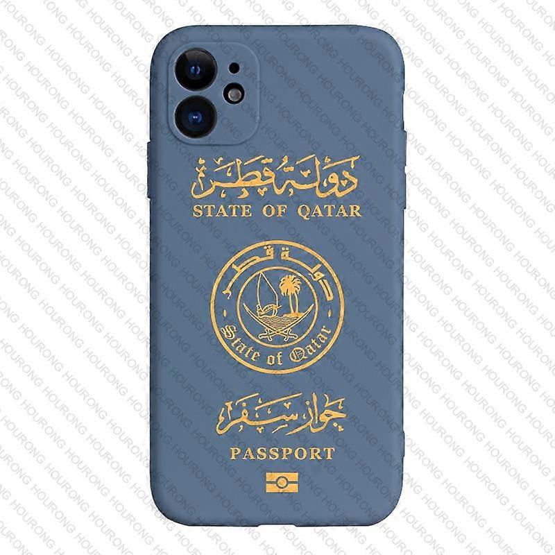 Housse de passeport Qatar pour iPhone 5S 6 6S SE 7 8 XS XR 11 12 13 14 Pro Max Plus Mini