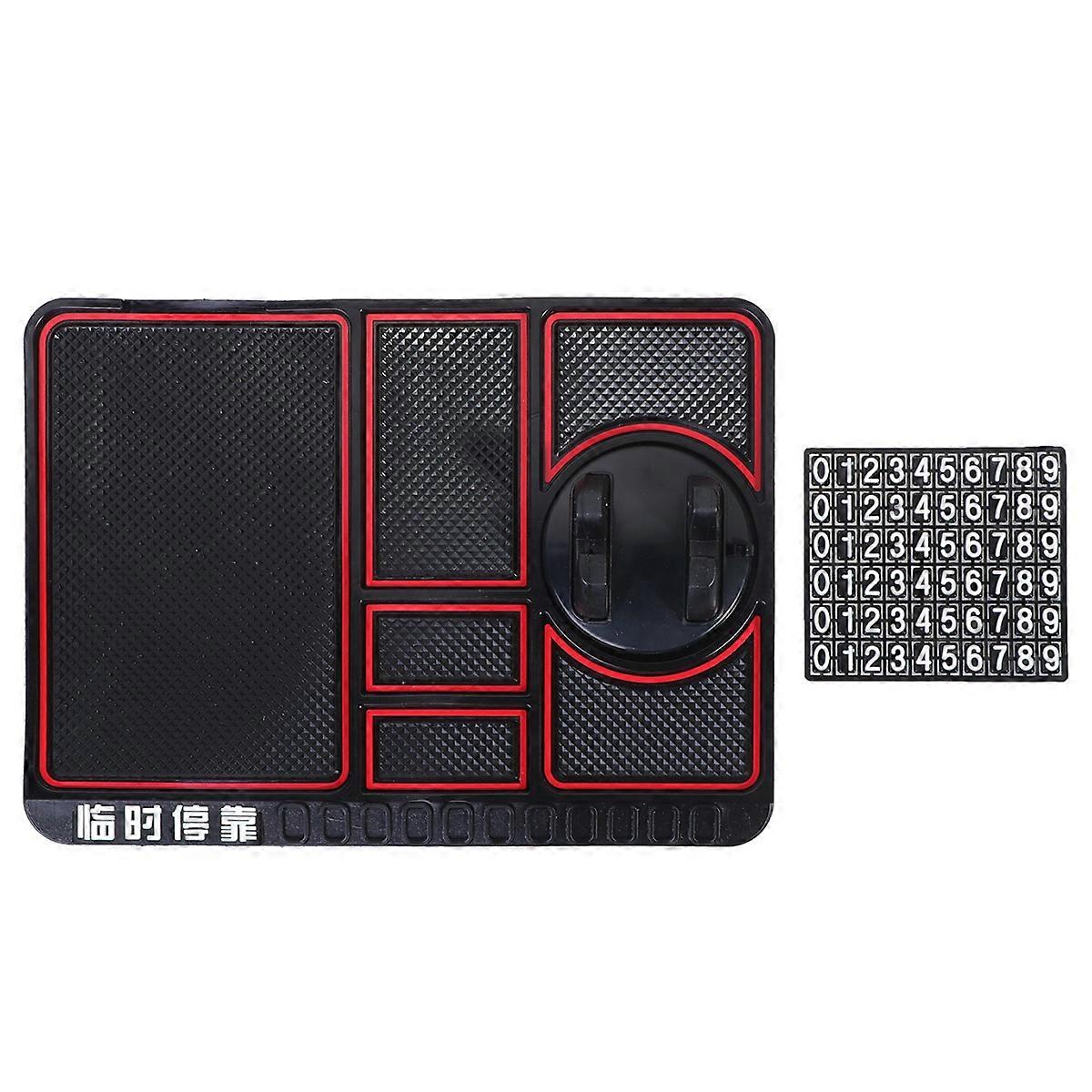 Multifunctinal Car Instrument Panel Storage Mat Mobile Phone GPS Bracket Non-Slip Mat (Red)