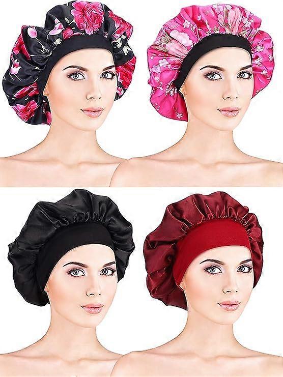 4pcs satin hat soft nightcap for girl