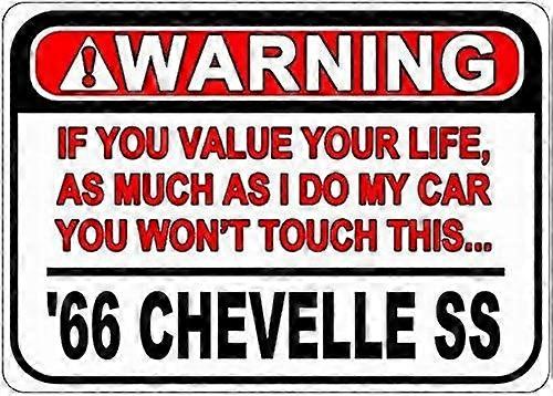 パーソナライズされた駐車標識1966 66シボレーシェベルSS警告値あなたの人生錫注意サインレトロな壁の装飾12x16