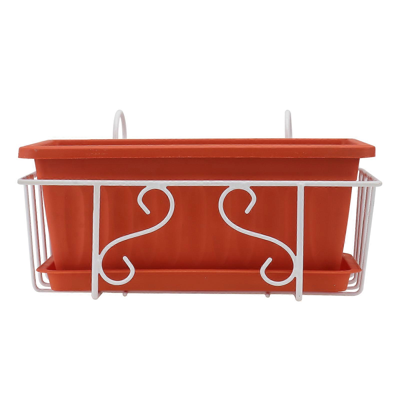1 Set Vegetable Planting Pot Flowerpot Rectangular Hanging Railing Flower Stand