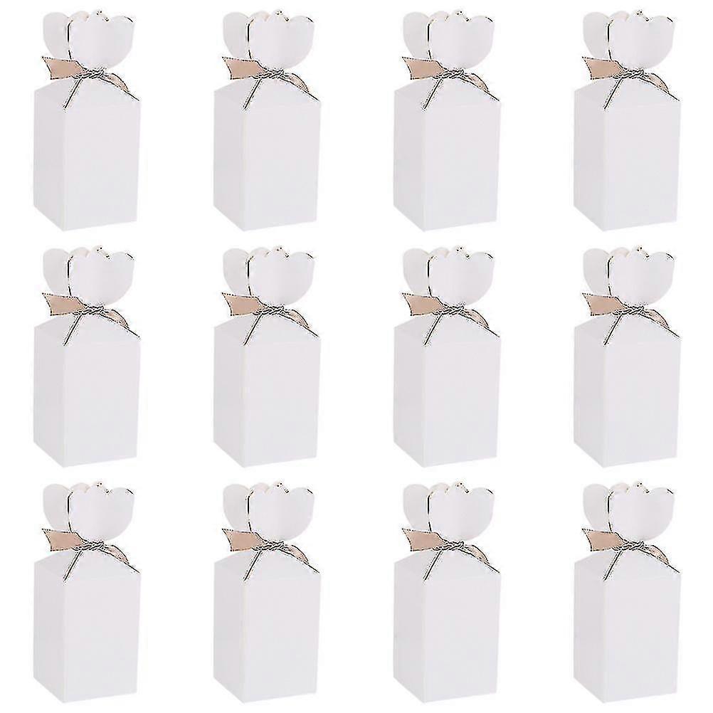 20pcs Ribbon Candy Square Box Wedding Candy Box Gift Box Baking Biscuit Packaging Box