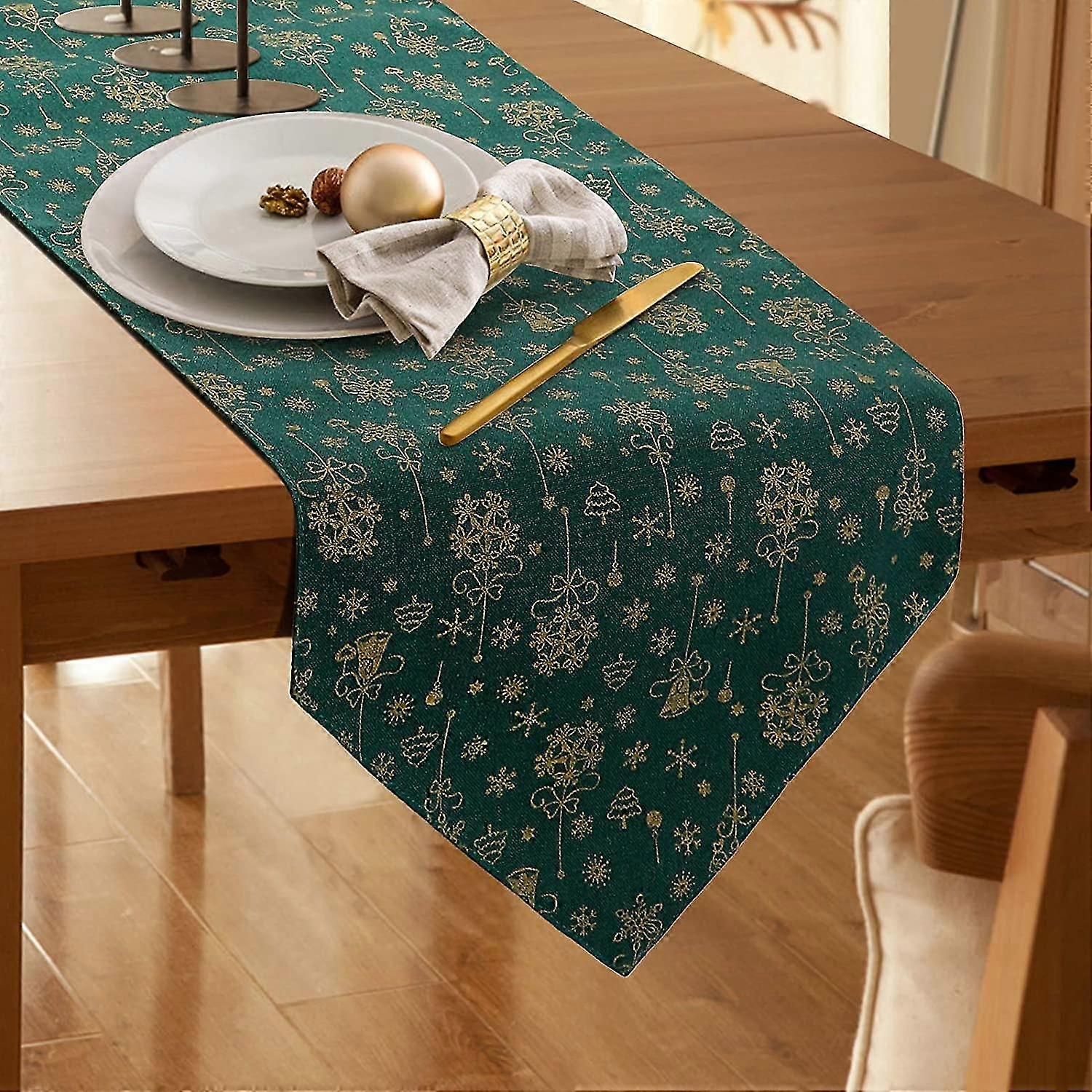 Christmas Table Runner Embroidered Table Runner Decor Snowflake Christmas Table Cloth Classic Table