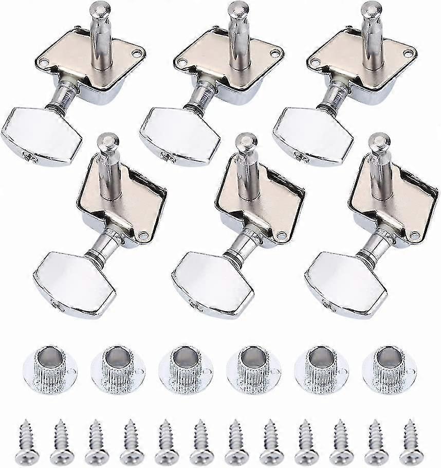 Metal Machine Heads Guitar Tuning Pegs Chrome Metal Tuning Machine Head Keys Set For Guitar Part(1set, Random Color)