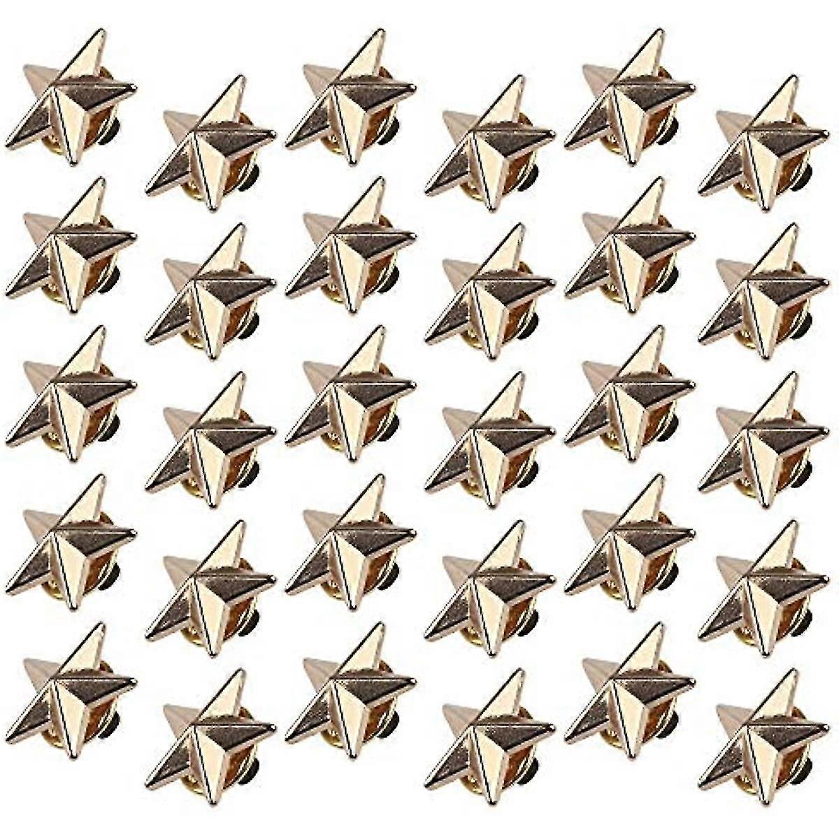 30 Pieces Star Badge Lapel Pins, 1.8 Cm Gold Star Pin 5 Pointed Star Badge Metal Star Pin Badge Star Lapel Pin Costume Decoration Star Pin For Women A