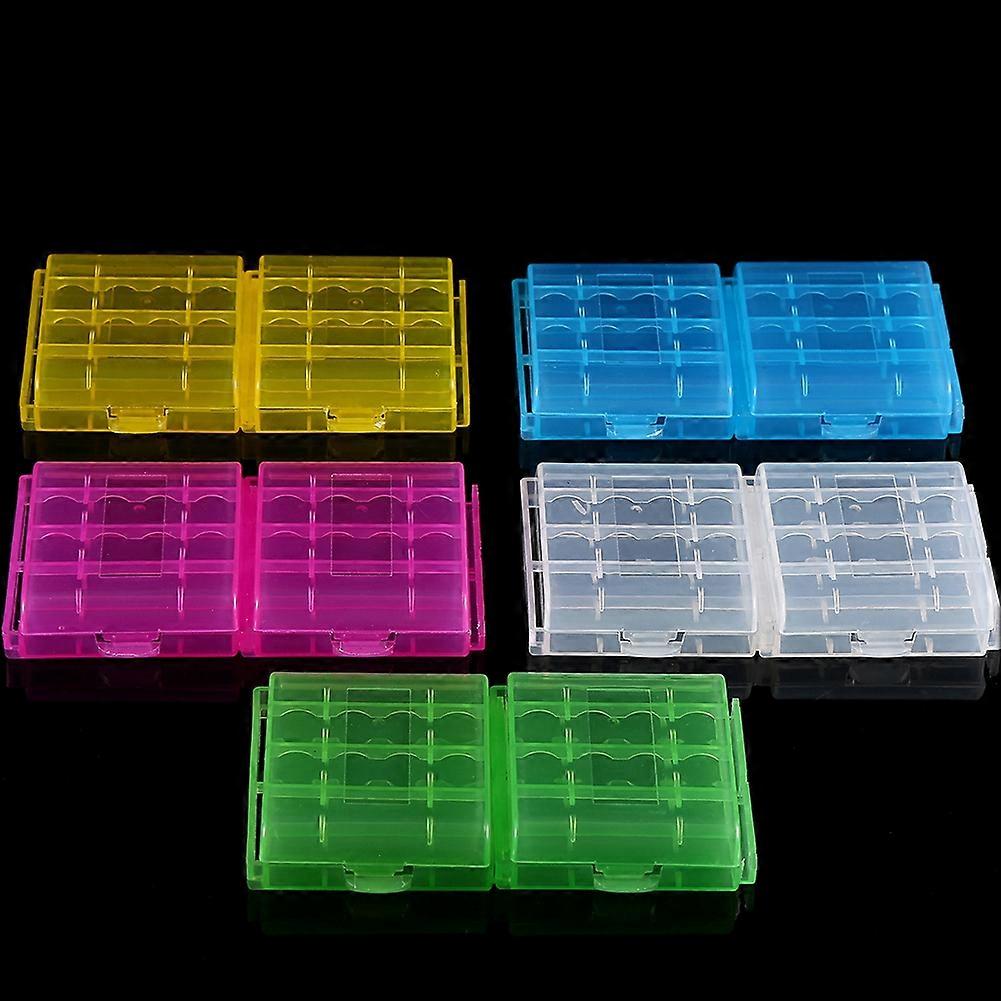 5 Colors Multifunctional Transparent Hard Plastic Case Holder Storage Box For AA AAA Battery