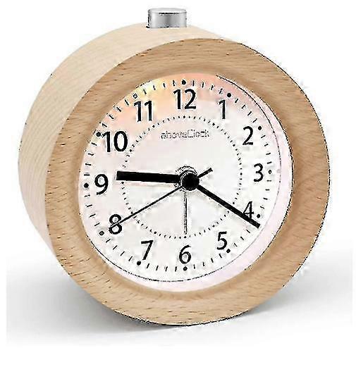 Alarm clock,Alarm Clock Analogue Without Ticking, Alarm Clock Wood With Snooze, Retro Alarm Clock Table Clock With Night Light, Alarm Clock Without
