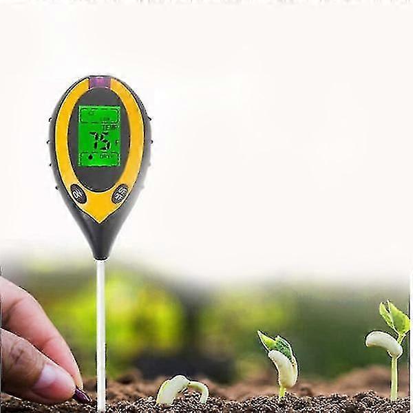 4 In 1 Soil Ph Tester Light Sunlight Test Moisture Meter Temperature Test
