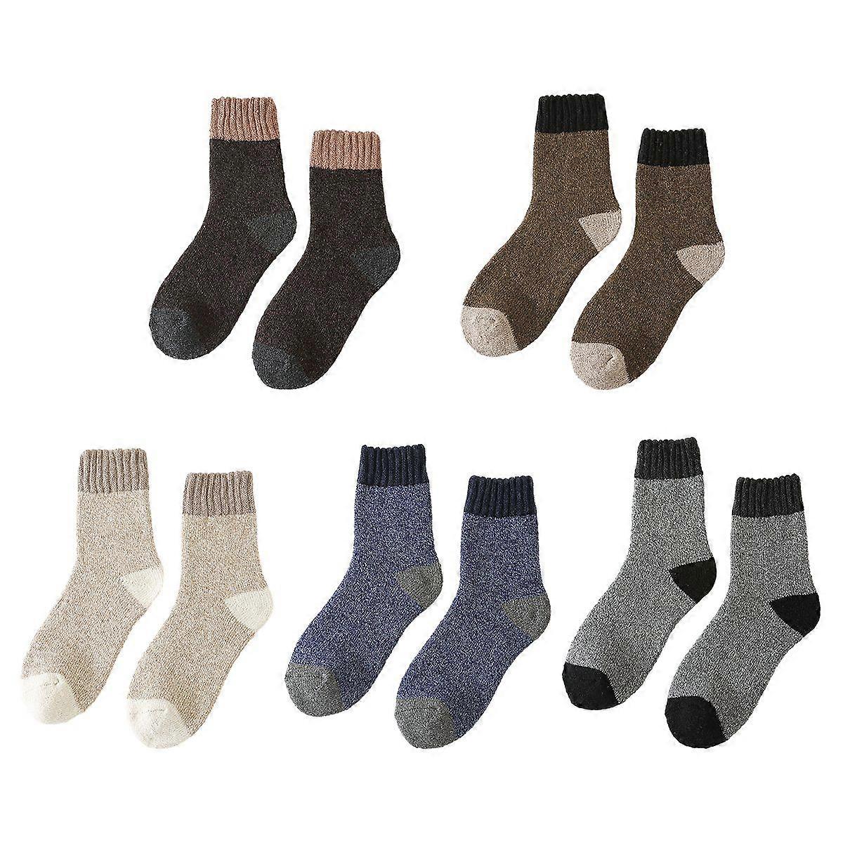 5 Pairs  Wool Socks for Men, Thick Warm Winter Wool Socks