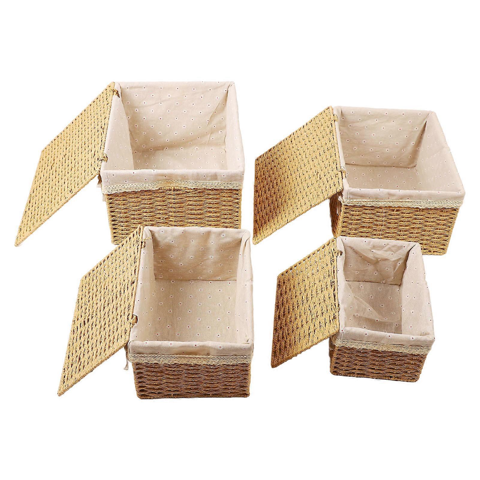 4Pcs Multifunctional Storage Baskets Set - Large Capacity Desktop Storage for Household Items