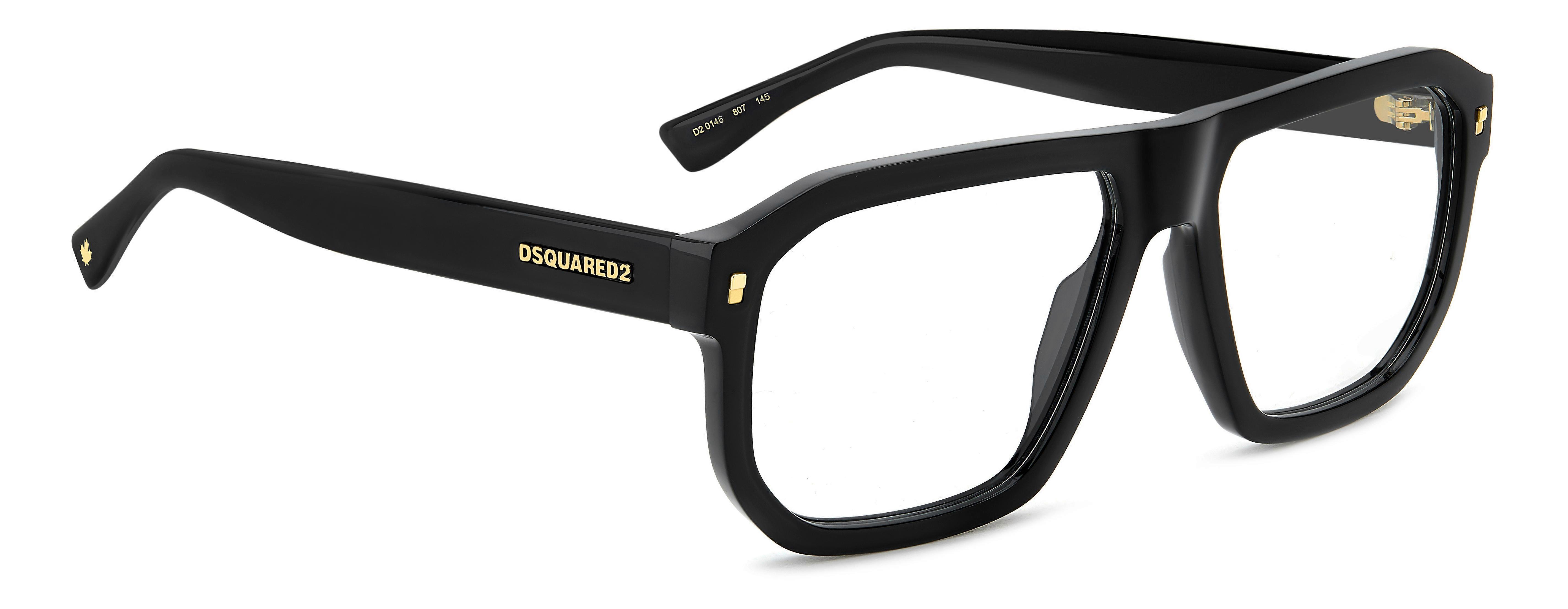 Eyewear Frames DSQUARED2 D2 0146 807 BLACK 57/16/145 MAN