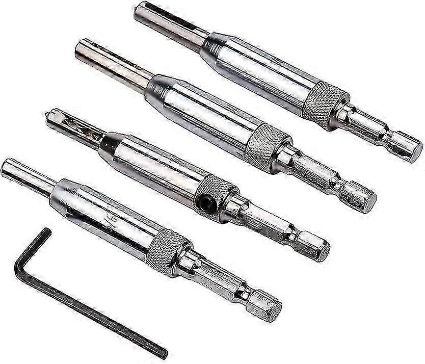 Self-centering Drill Bit - Set Of 4 Hss Carpentry Tools Centering Hinges