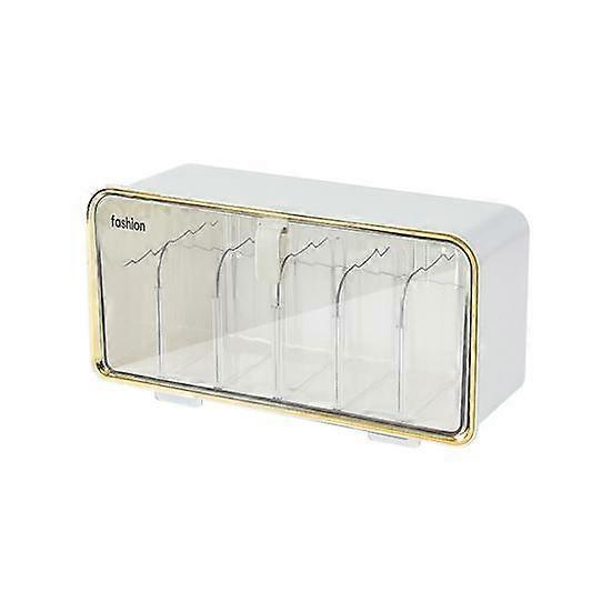 Drawer No Punching Underwear Organizer Divider Wall Mounted Detachable 6 Compartment Socks Storage Box