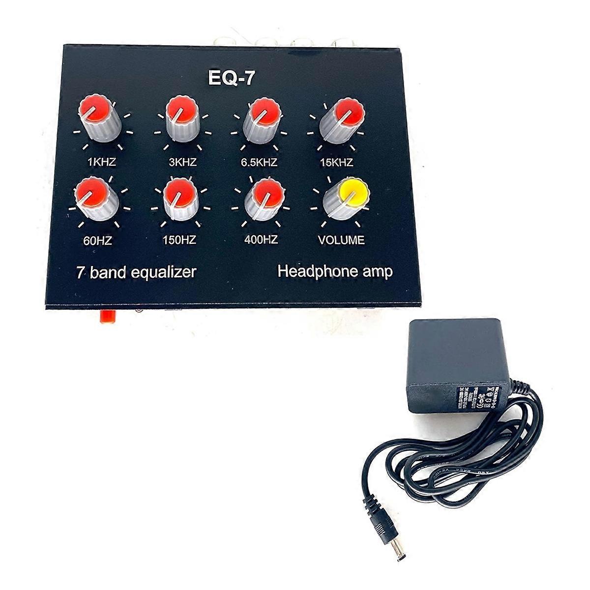 EQ-7 Amplificatore per cuffie con segnale audio Equalizzatore EQ a 7 bande Equalizzatore audio digitale a 2 canali +12V Potenza