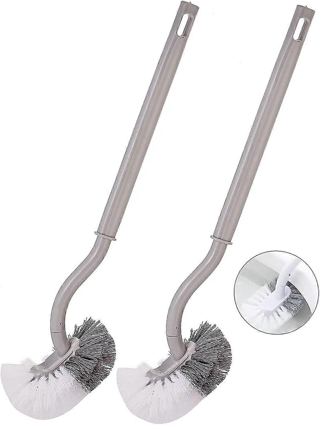 2pcs Toilet Brush Plastic Long Handle Toilet Brush, With Strong Bristles For Toilet Household, Deep Cleaning