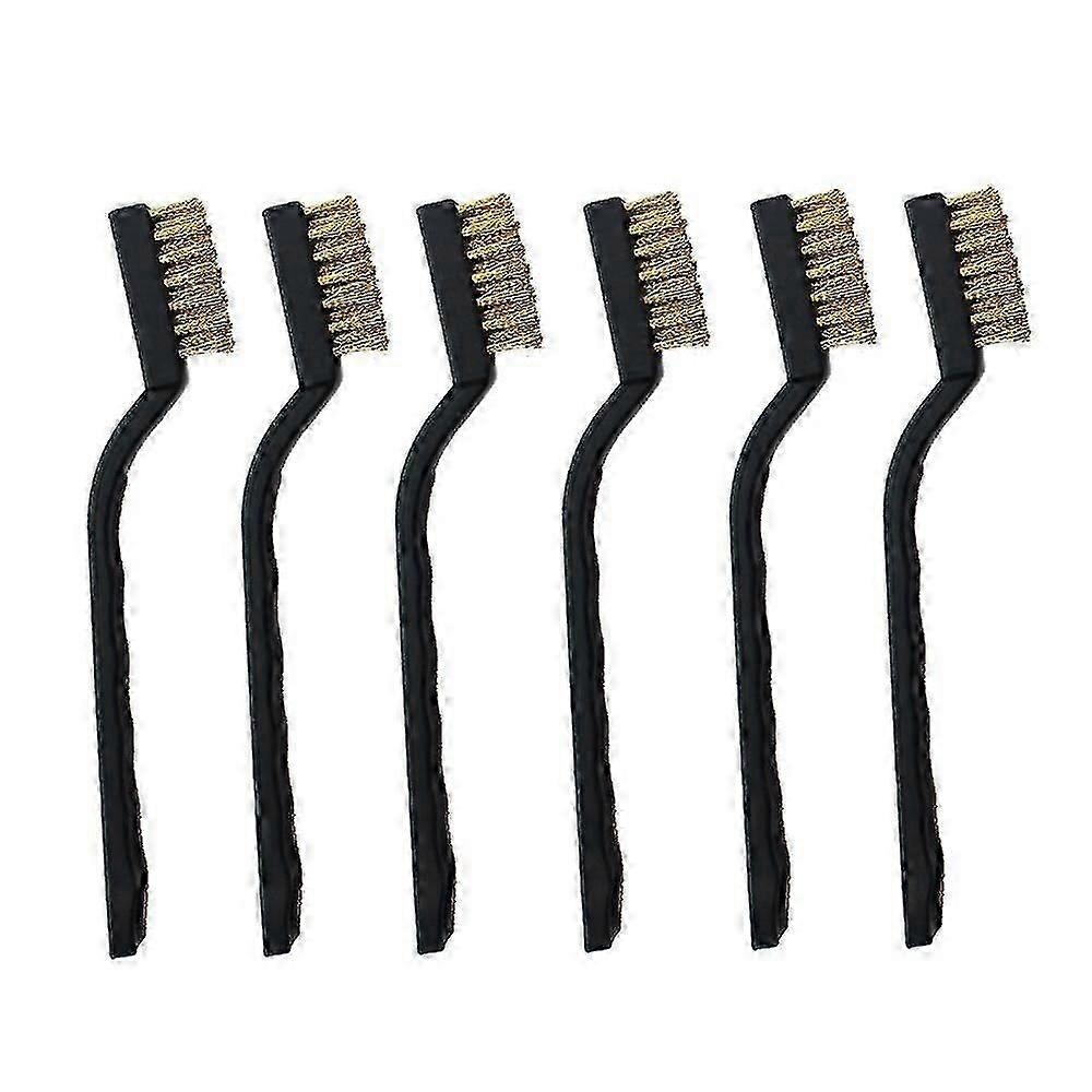 Mini Brass Wire Brush ,set Compatible With Cleaning Welding Slag And Rust,6 Pieces