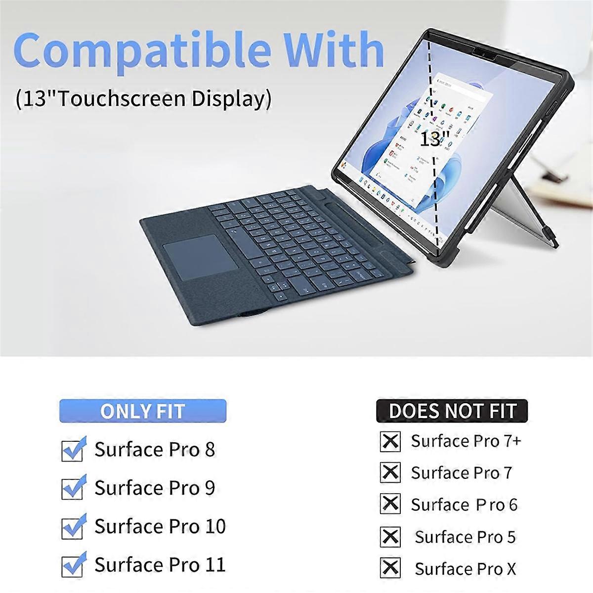 13 Inch Laptop Case Cover for Pro 11 10 9 8 Laptop Case Compatible with Type Cover Keyboards B