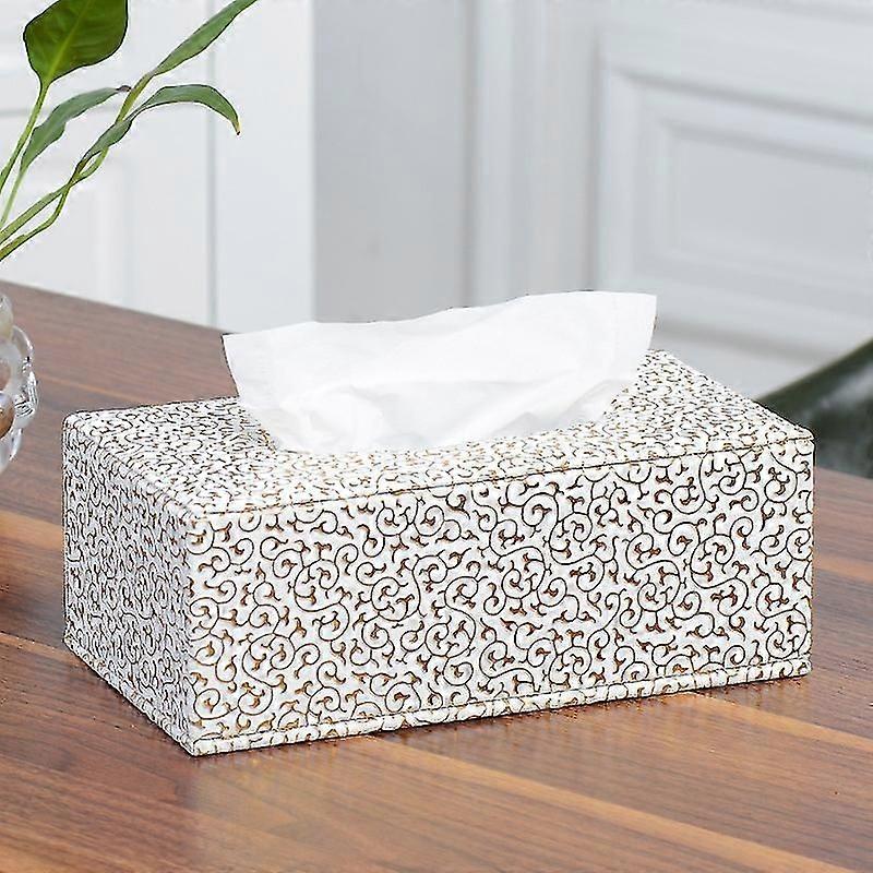 Rectangular Leather Tissue Box Holder