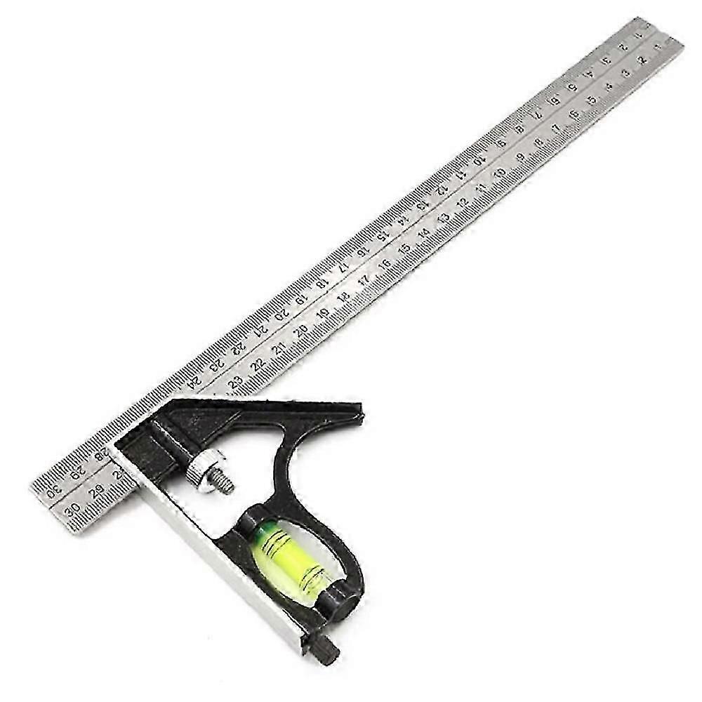 Combination Square Stainless Steel Angle Ruler With Scribing Tool&bubble Level For Carpenter USM