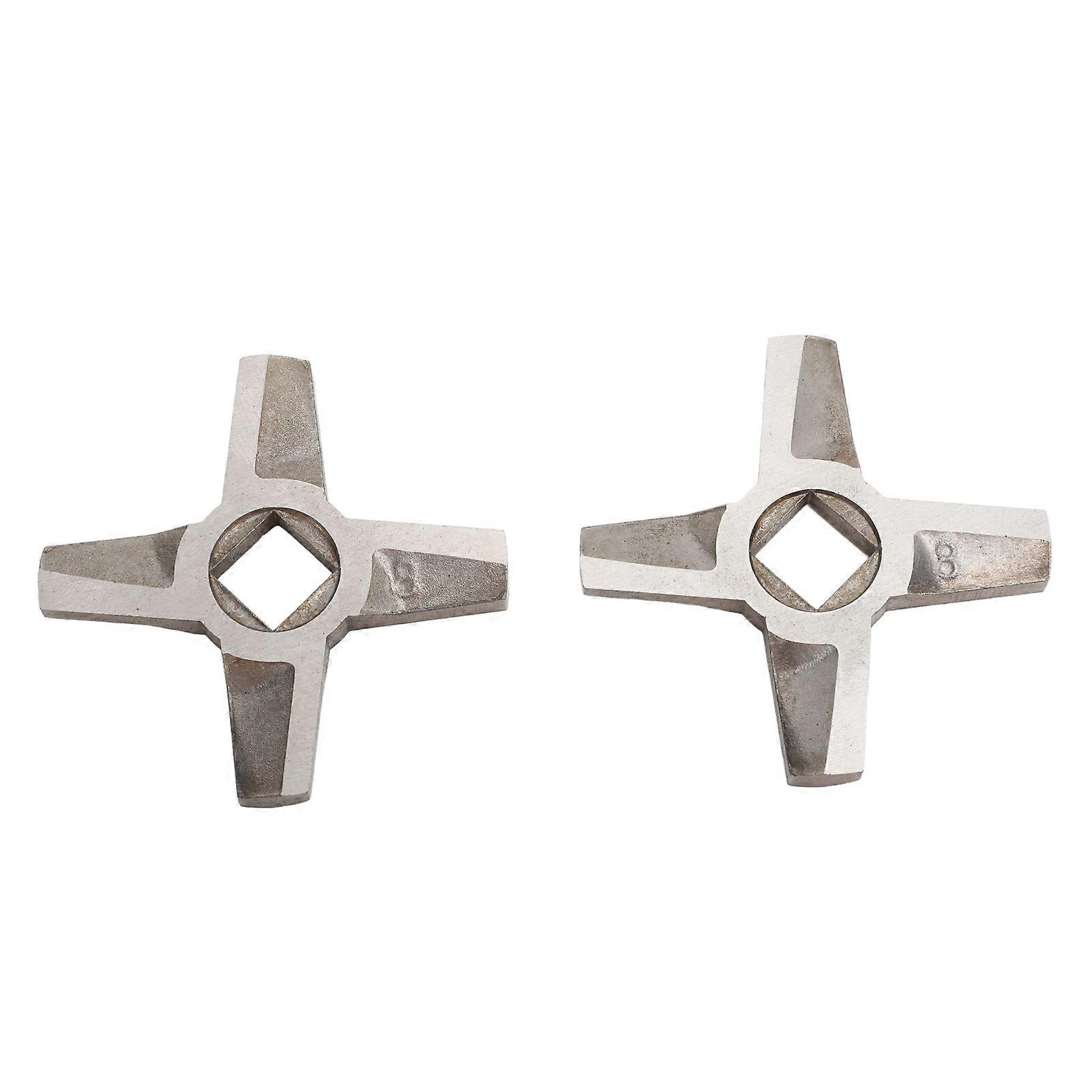 2Pcs Universal Meat Grinder Blades, Stainless Steel Replacement
