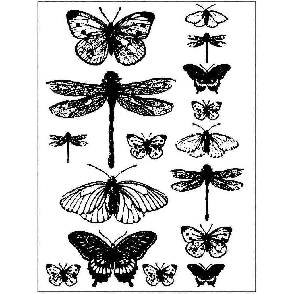 Dragonfly for Butterfly DIY Silicone Clear Stamp Seal Scrapbook Embossing Album Red
