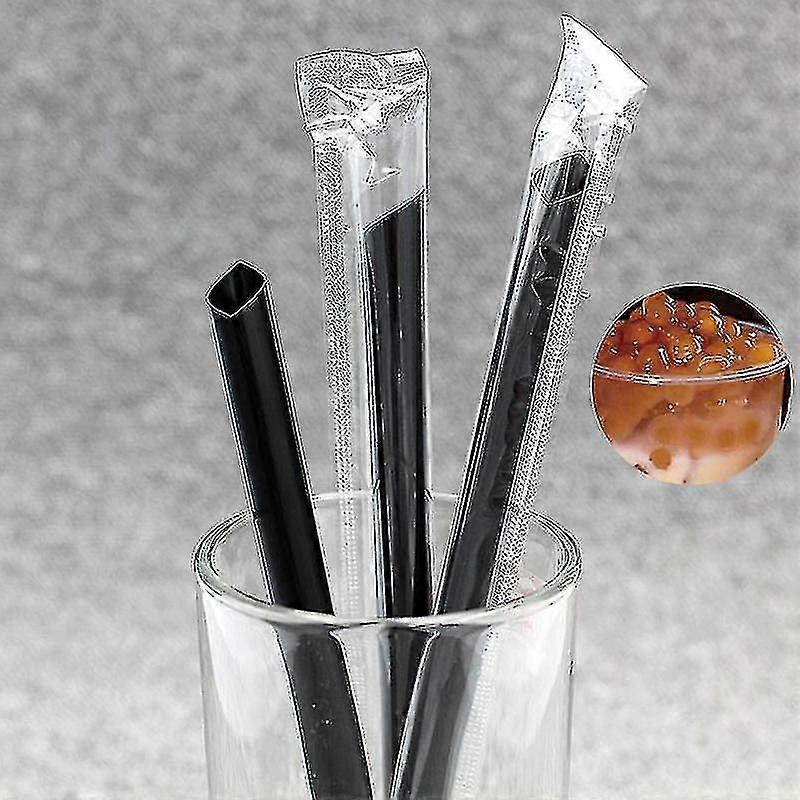 100pcs Plastic Straws Milkshake Wide Disposable Bubble Tea Drinking Straw Large