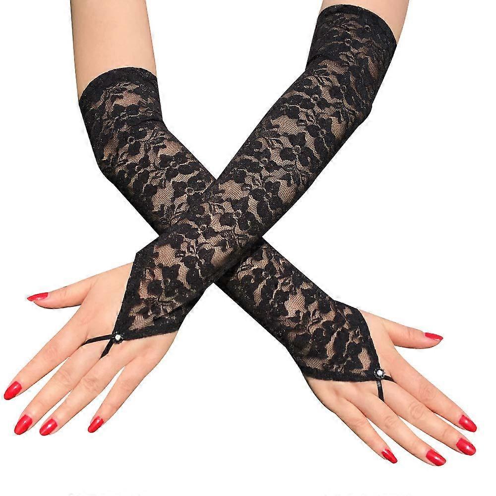Fingerless lace gloves for formal occasions