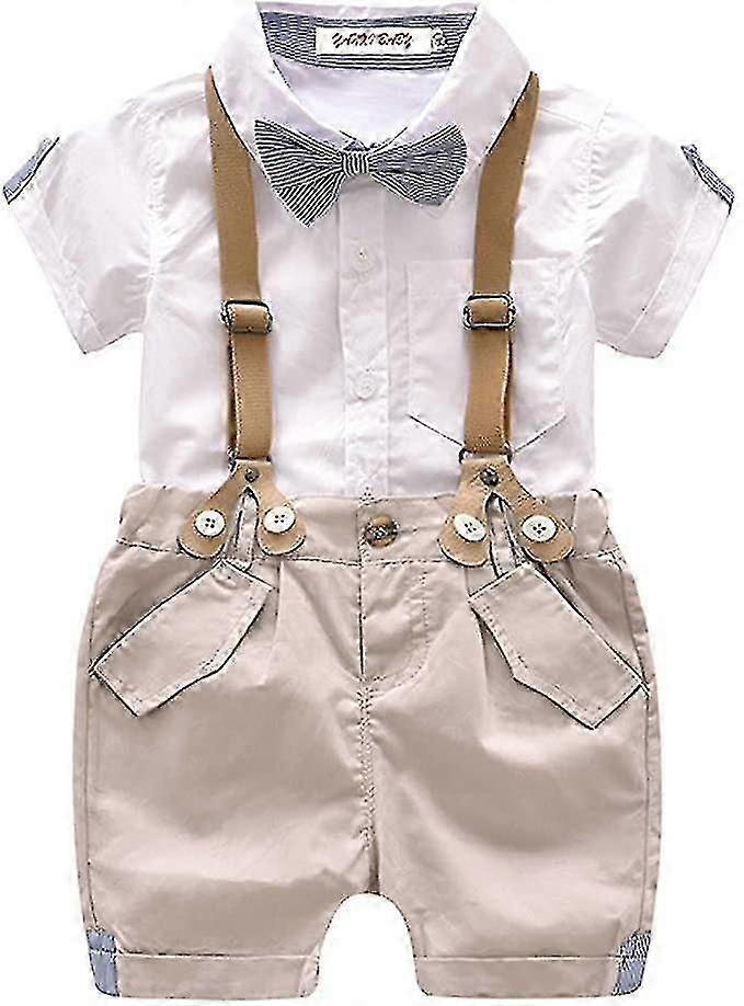 Kongqtee Set Of 2 Toddler Boys' Shirts And Shorts, Trousers Set