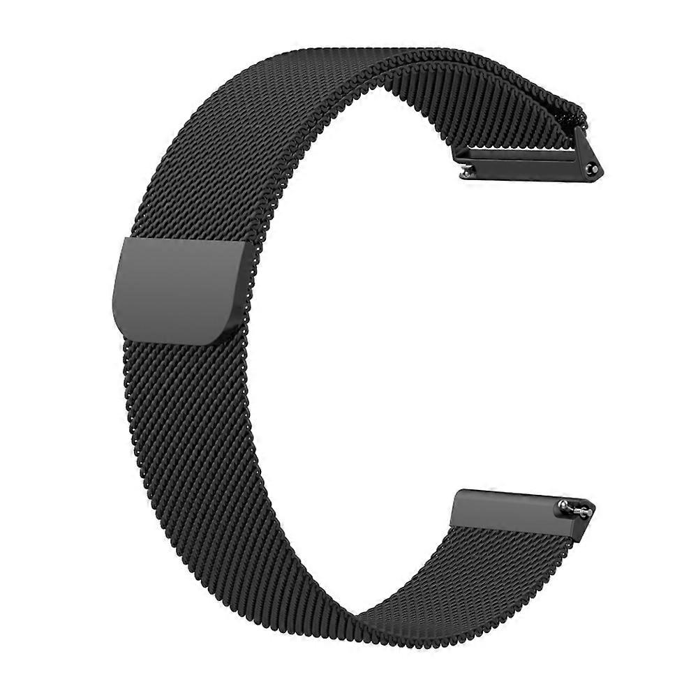 For Fitbit Versa Milanese Watch Band, Size:S(Black)
