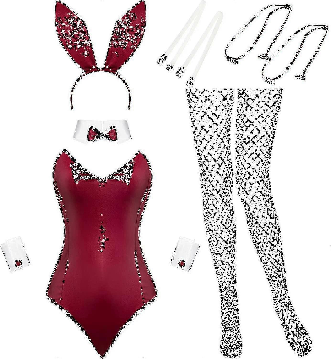バニーコスチューム女性ランジェリー&テールボディスーツロールプレイウサギ衣装セットハロウィーンクリスマスコスチューム用