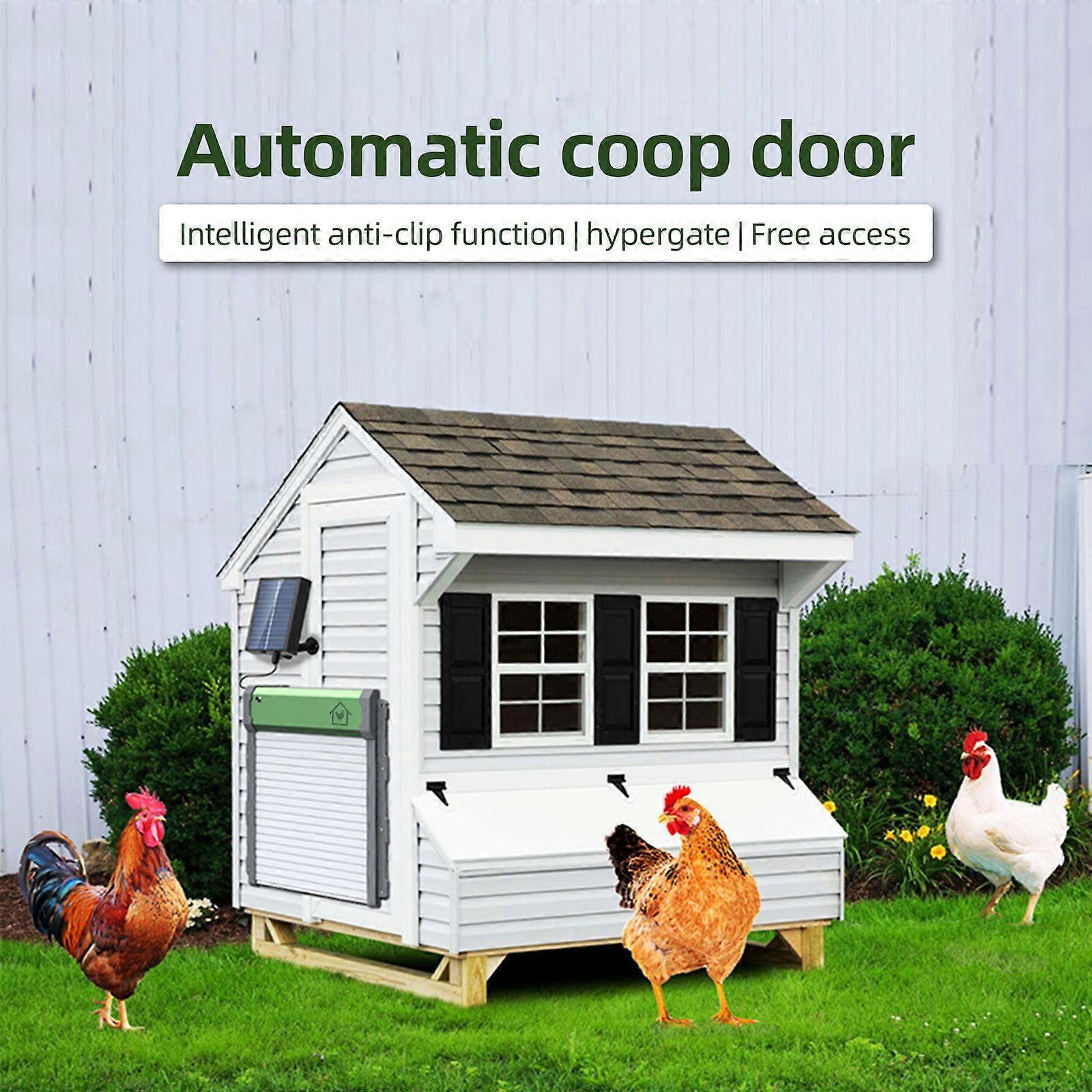Automatic Chicken Coop Door Solar Powered Chicken Door with Timer / Light Sensor / Remote Control / Manual Mode Aluminum Alloy 4 Modes Automatic Chick