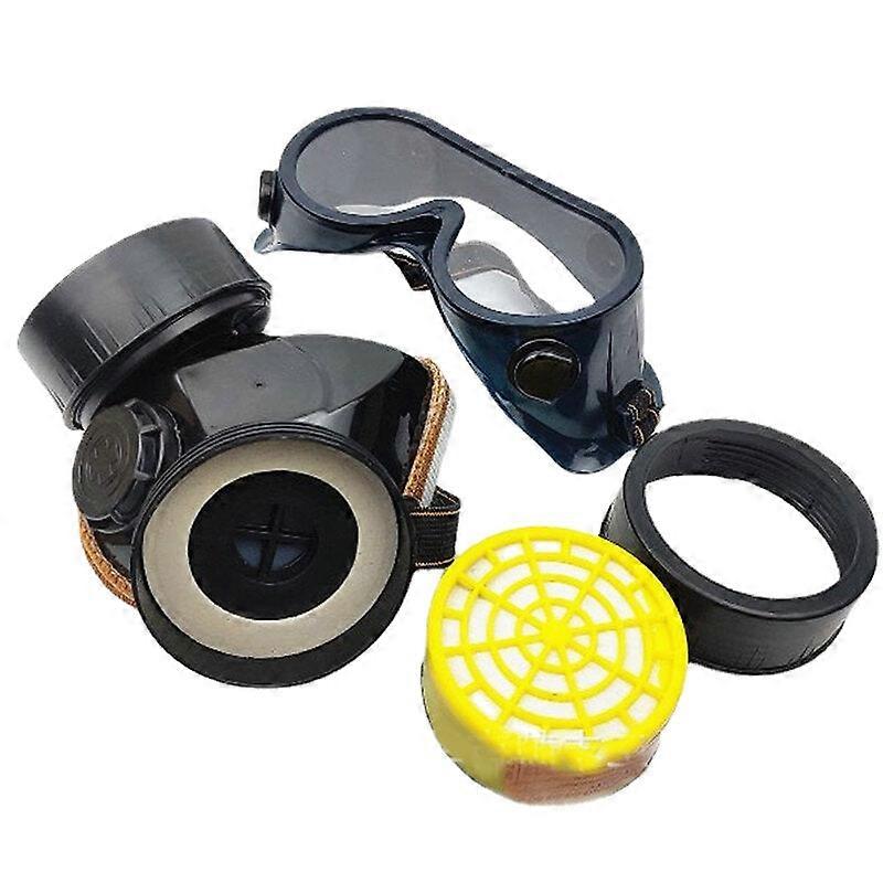 Tpr Double Gas Valve Double Tank Gas Mask For Chemical Spray Paint, Anti-smoke, Dust, Pesticide Protection