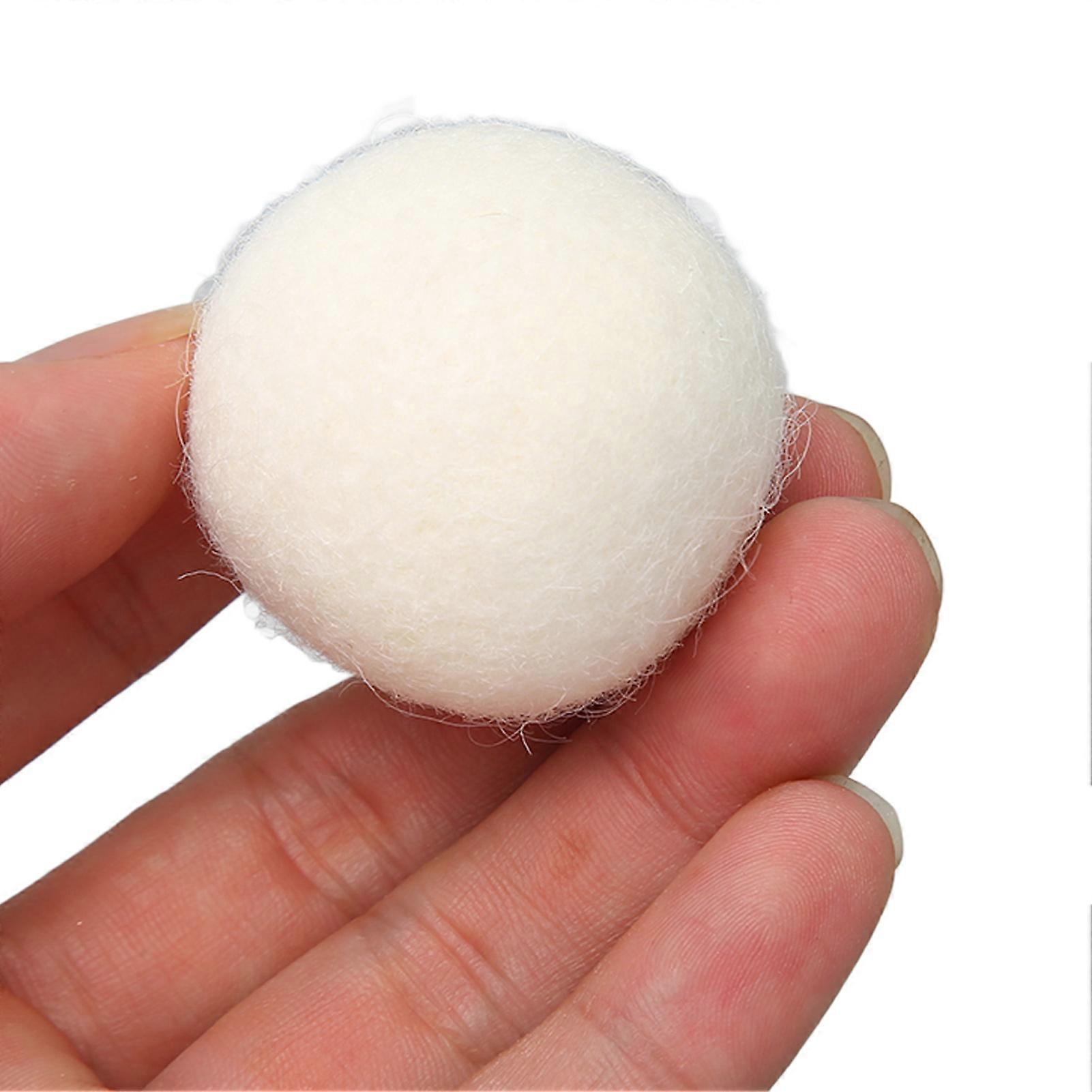 Pack of 6 high density wool dryer balls absorb dirt and reduce static electricity 5 cm