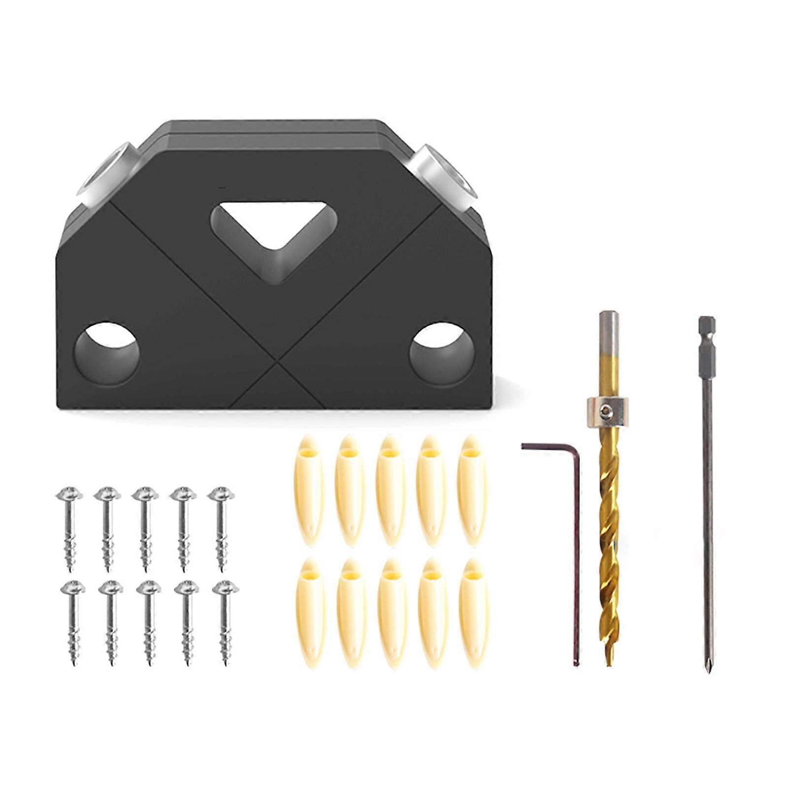 45 ° אגרוף איתור זווית כלי לעיבוד עץ חור בורג Jig Positioner קידוח דיבל מקדחה מדריך נגר DIY כלי עזר