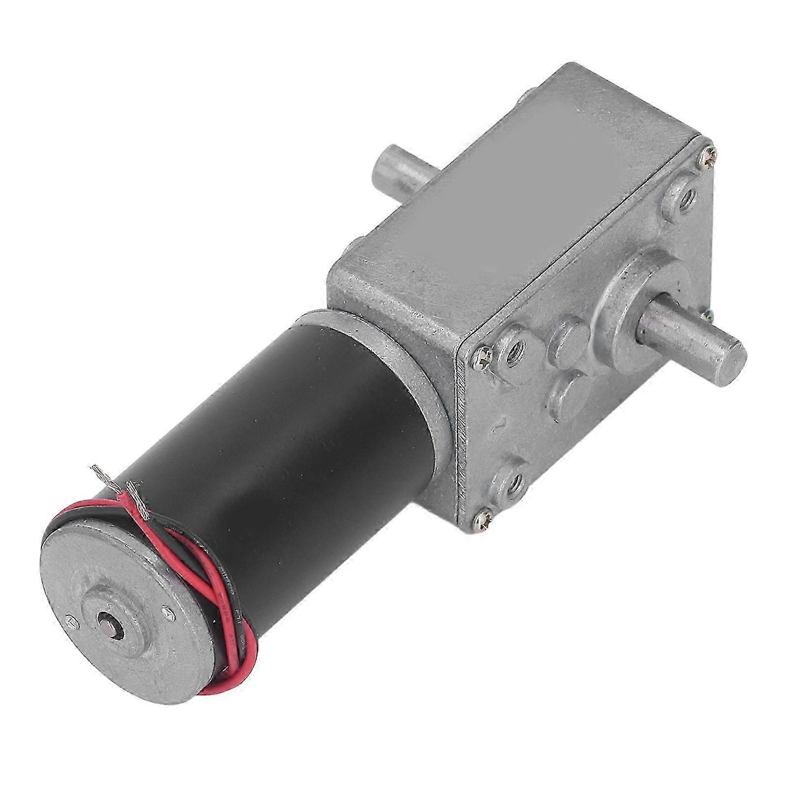 DC Gear Motor Micro High Torsion Speed Reduction Turbine 12V Dual Shaft Self Locking Reversible Worm Gearbox Motor 100RPM