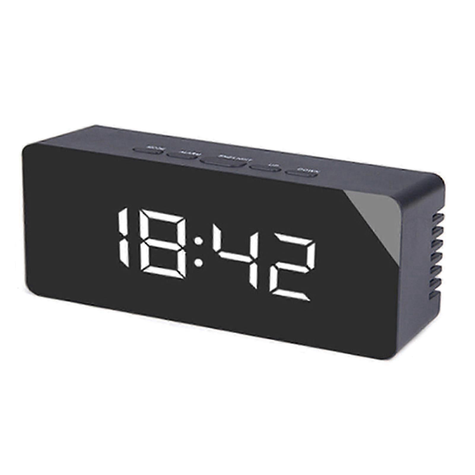 Multi-Functional Mirror Alarm Clock Digital Led Screen Bedside Night Light Brightness Adjustable Temperature Display Desktop Clock