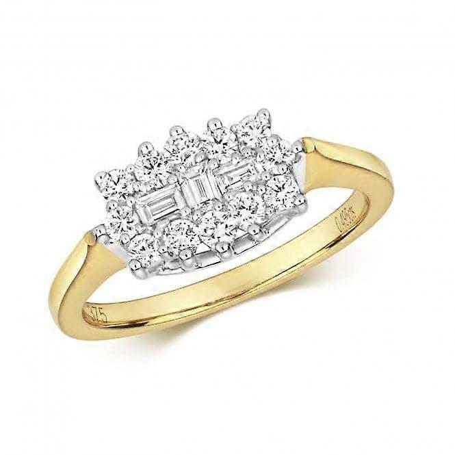 Diamond Jewellery 9k Gold Ring with 0.50CT Diamond Cluster RD313