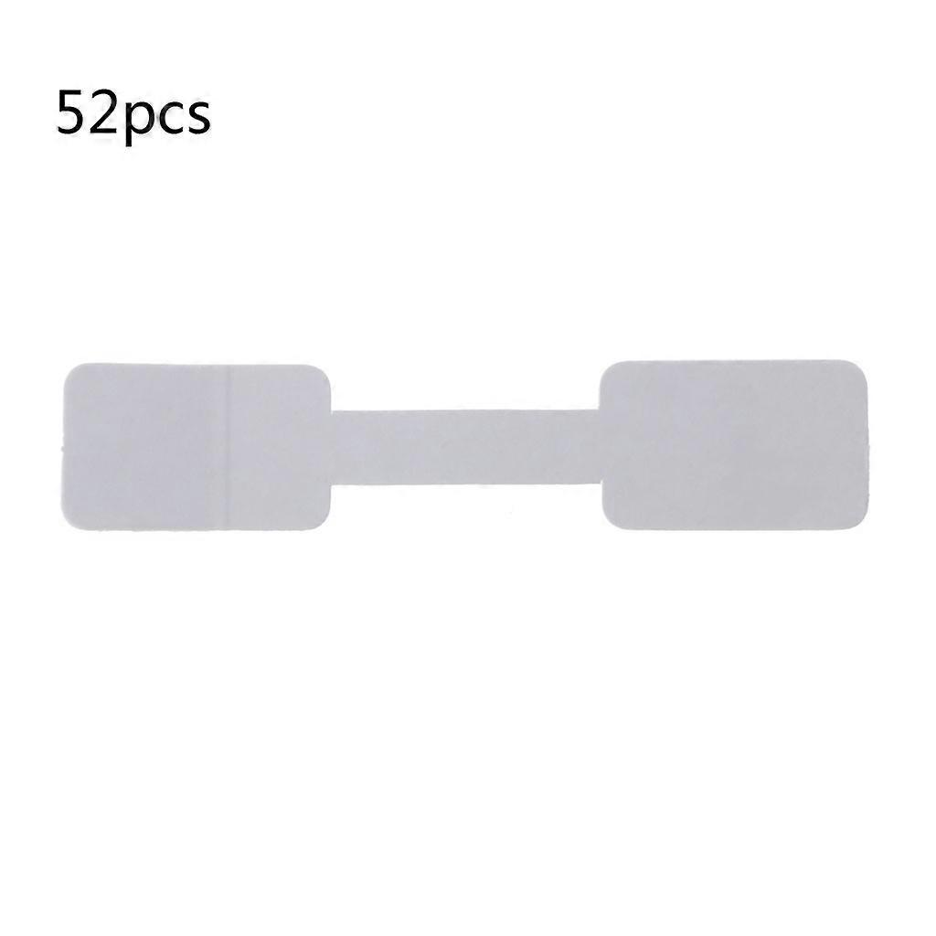 52 Pcs Self-adhesive Short Dumbbell Ring Barbell Identification Rectangular Tags Ring Size Label Kraft Paper Label White