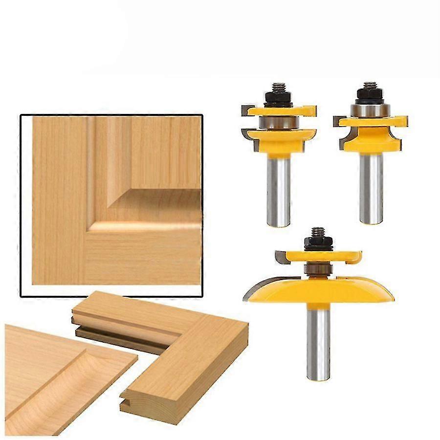 3Pcs 1/2inch ράγα & κόπτης λεπίδων Πίνακας Router Set Φρέζα κόφτης Power Door μαχαίρι Ξύλο Cutt