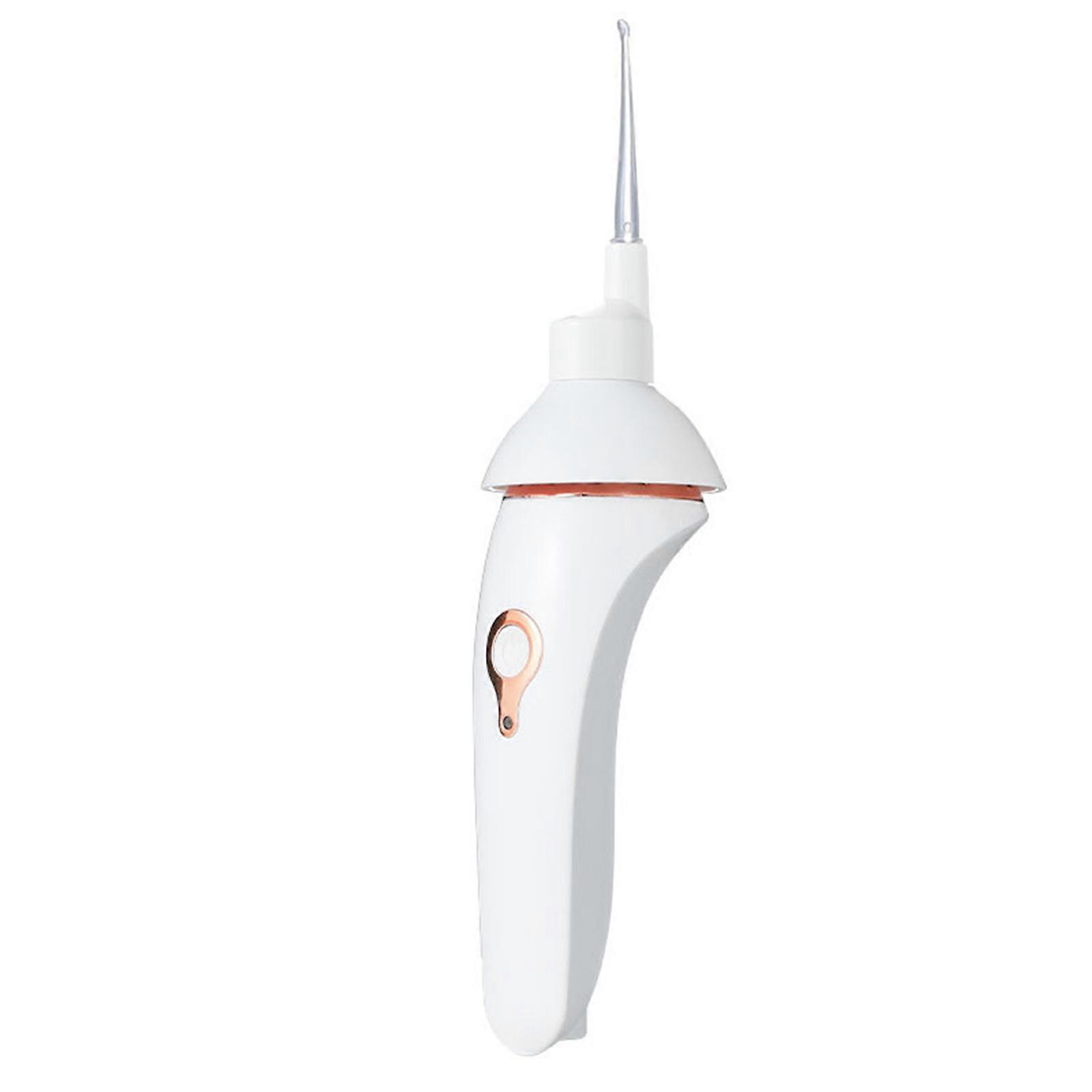 Portable LED Ear Cleaning Tool Set Safe and Easy Earwax Removal Tool with Electric Suction Device ABS Texture for Ear White