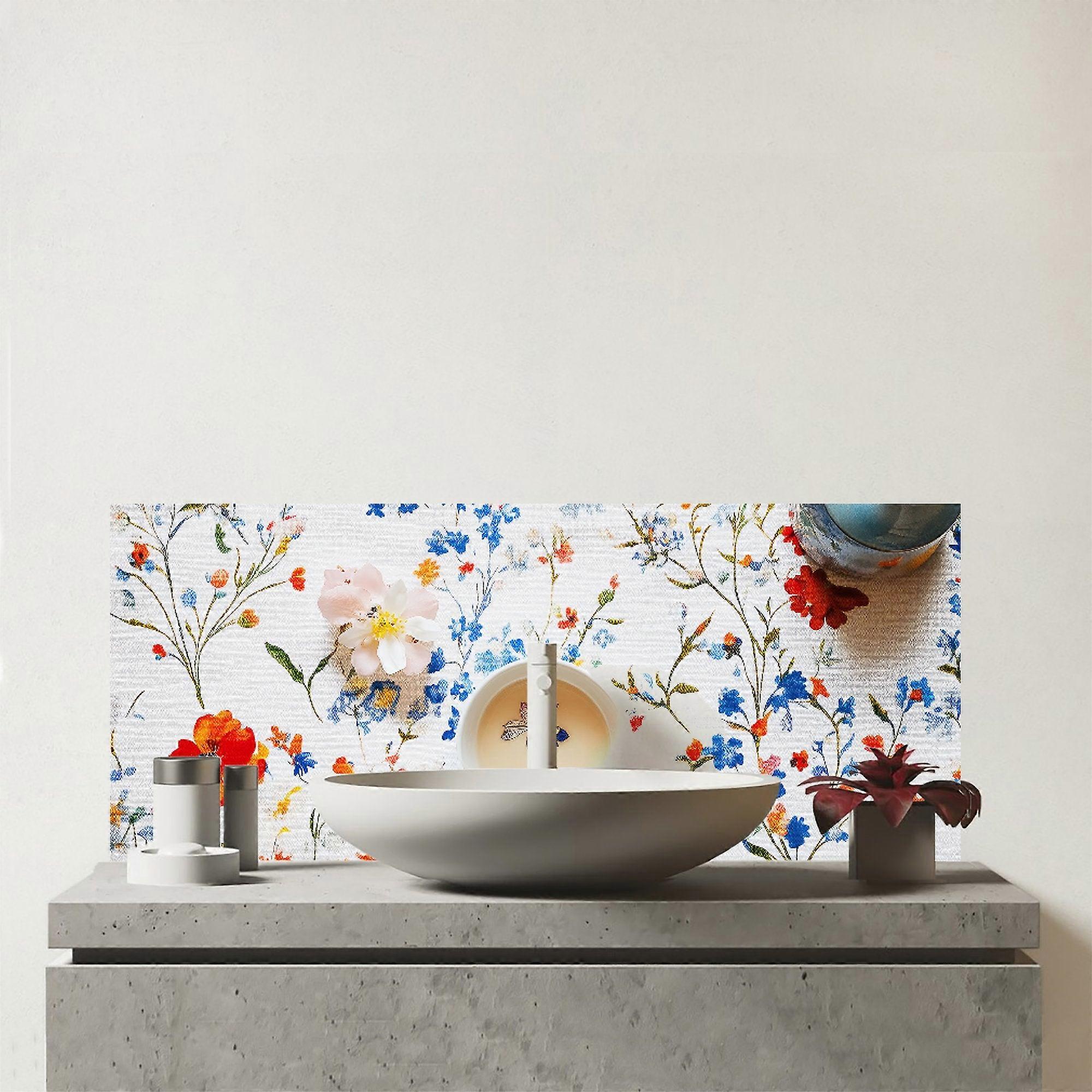 Time For Tea Glass Bathroom Splashback