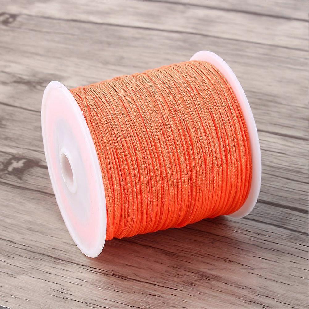100M 0.8mm Orange Nylon Chinese Knot Cord Rattail String