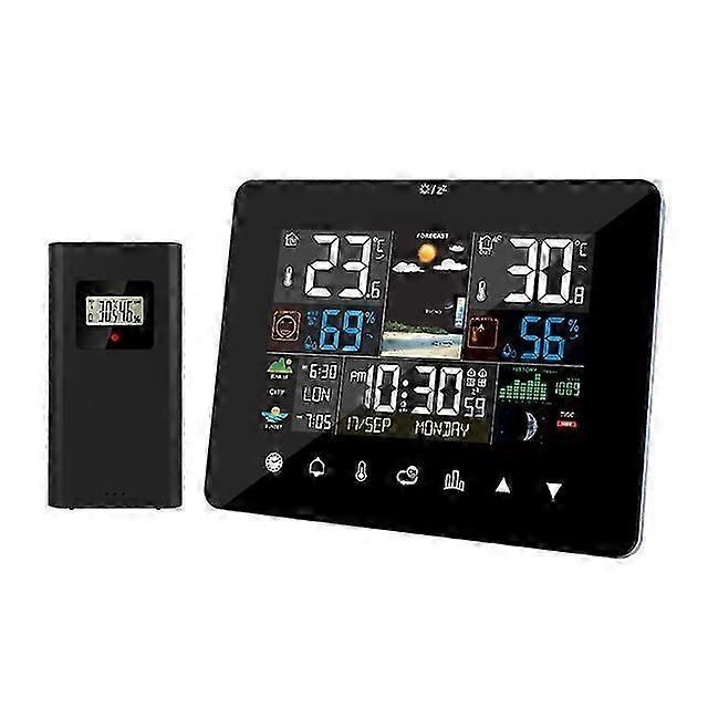 Weather Station Touch Screen Digital Display Wall Clock Temperature Humidity Meter Table Desk Clock With Wireless Sensor