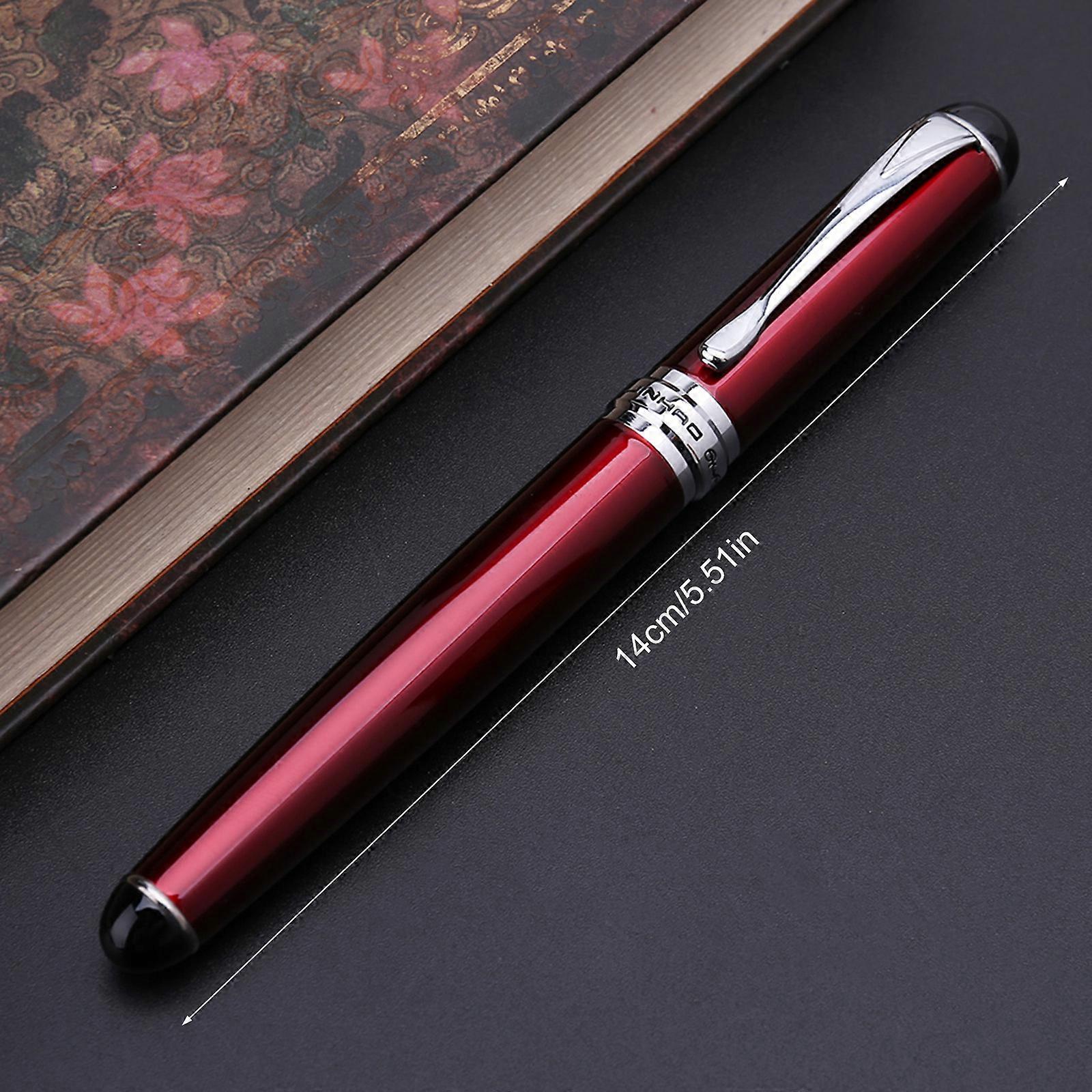 Jinhao X750 قلم حبر رجالي فاخر طالب أعمال 0.5 مم لسن ناعم للغاية أحمر شفاف