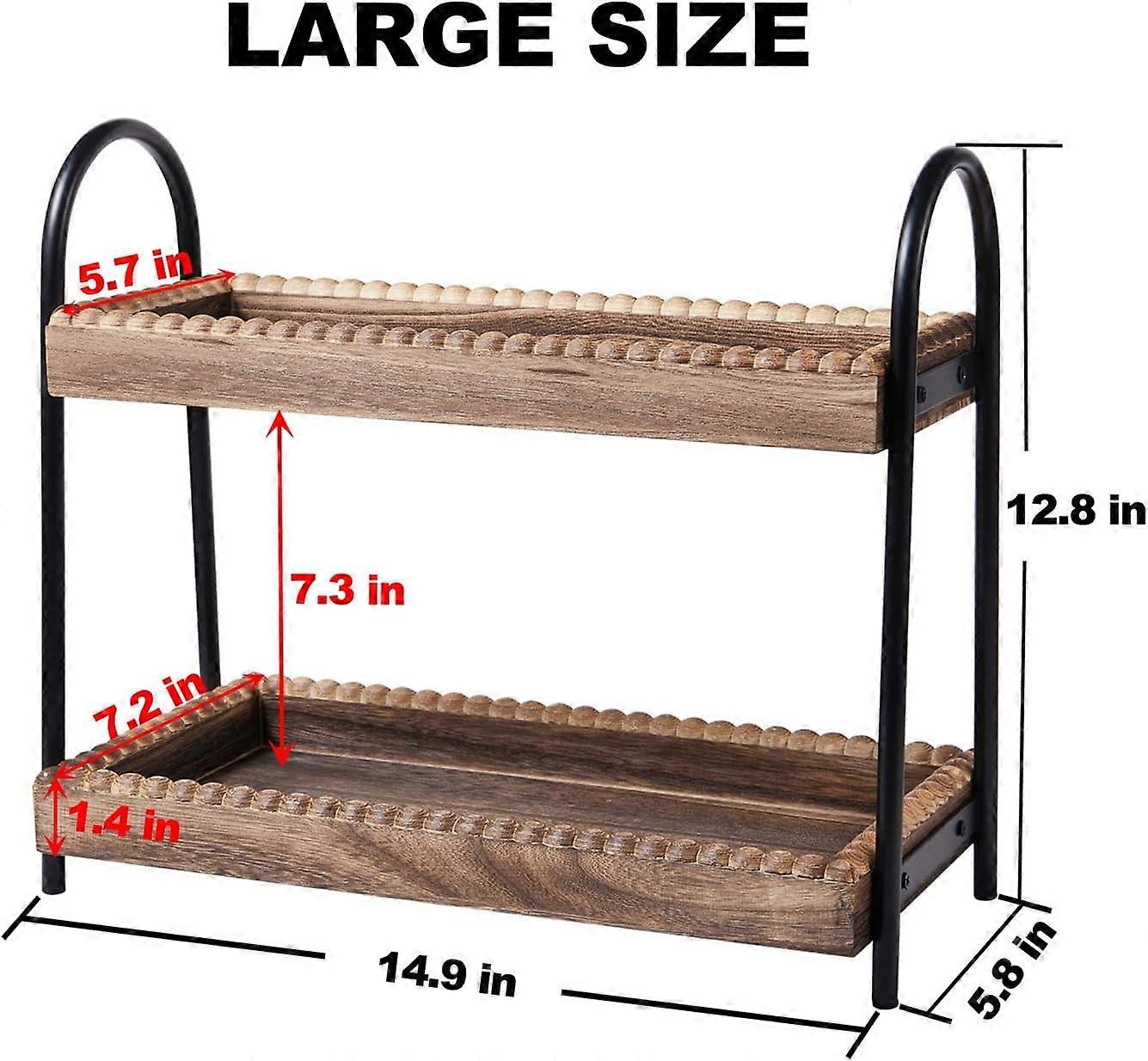 2-Tier Bathroom Countertop Organizer for Small Spaces, Plastic Storage Rack, White, Multi-Functional Design