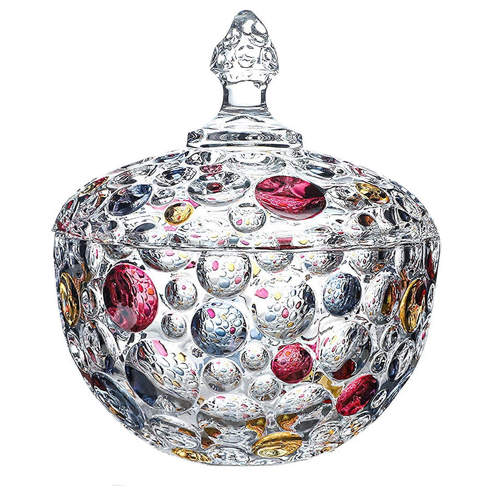 Colorful and elegant retro large cookie jar, suitable for buffet cookie container
