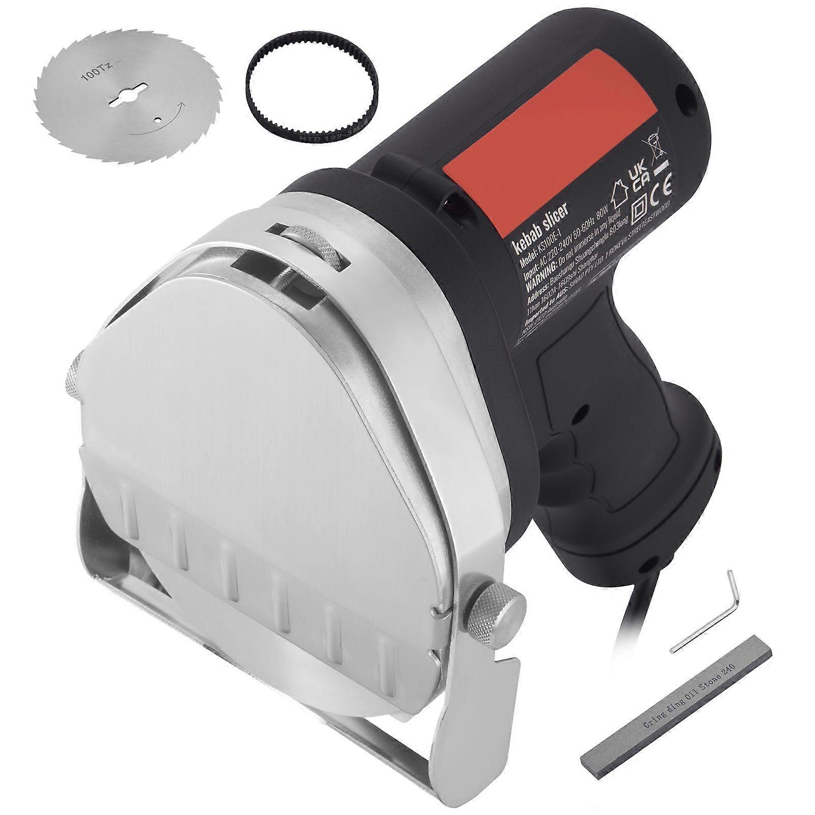 سكين شاورما كهربائي ، سكين كباب تركي احترافي 80 واط ، قاطع جيروسكوبي تجاري من الفولاذ المقاوم للصدأ ، قطاعة لحم دونر كباب